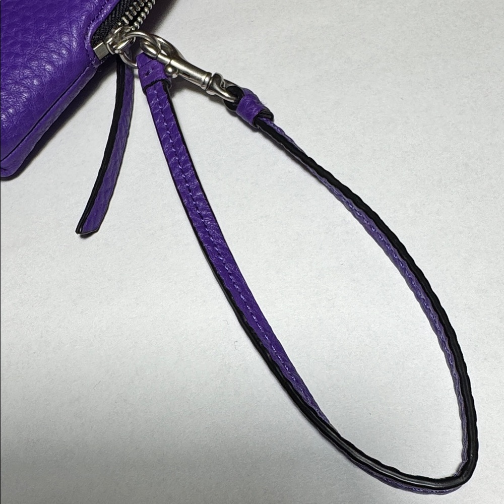 NEW COACH BLEECKER L ZIP WALLET IN PURPLE IRIS - Picture 13 of 15